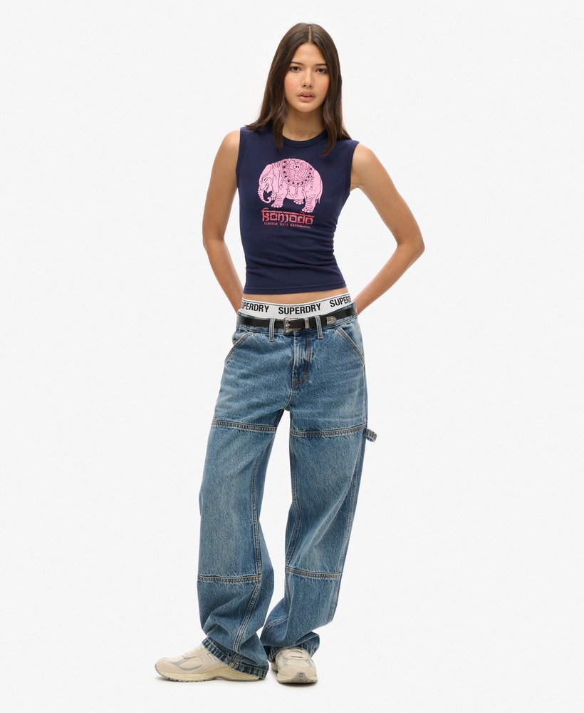 top bez rękawów superdry x komodo hathi slim w kolorze rich navy