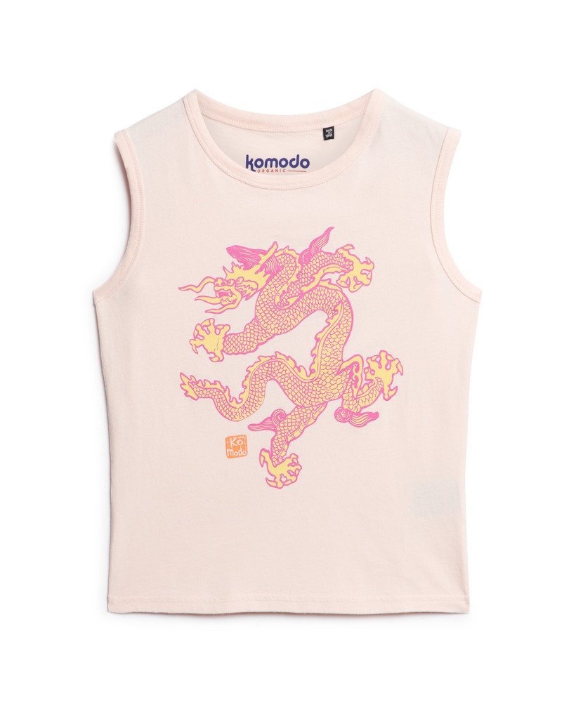 top bez rękawów superdry x komodo vintage w kolorze różowej gliny