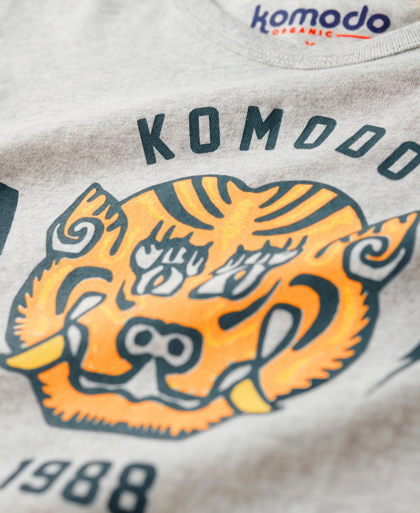 top bez rękawów superdry x komodo tiger slim vest w kolorze glacier grey marl