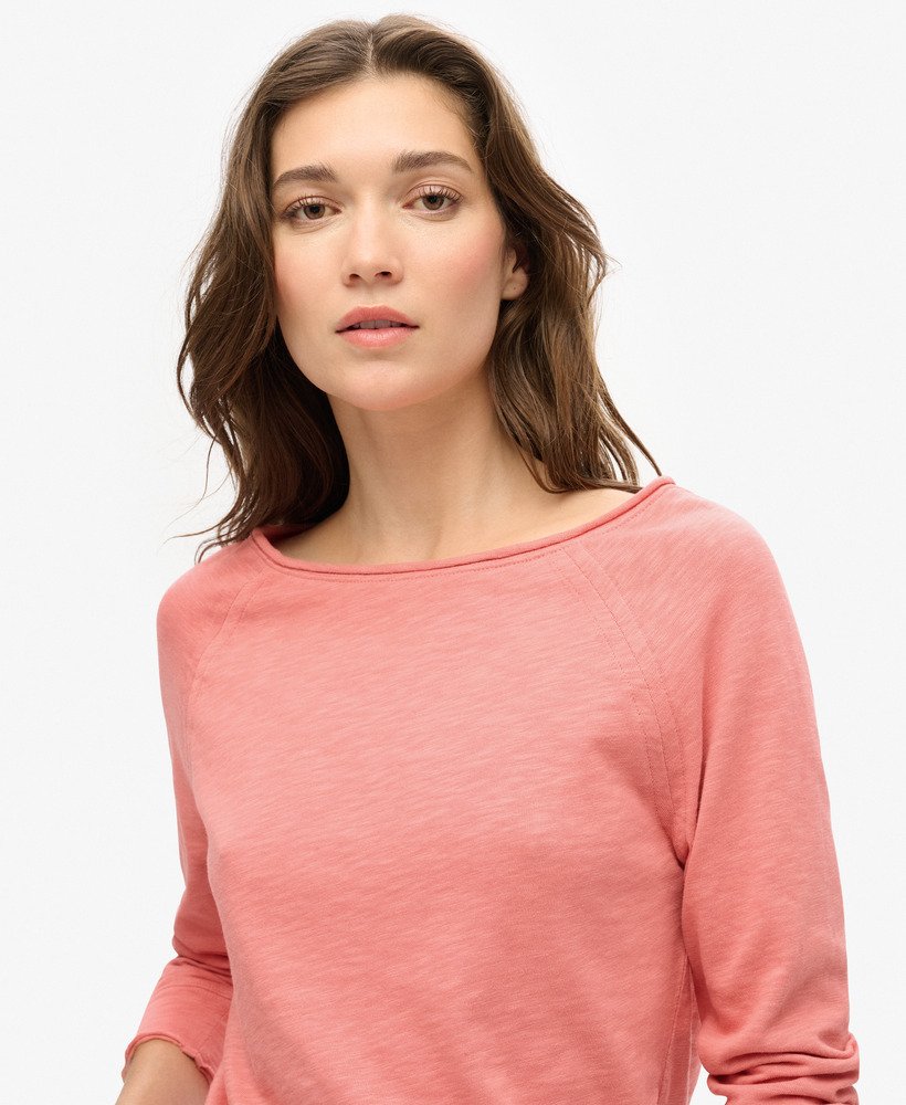 bluzka z długim rękawem z materiału frotte w kolorze mauveglow pink