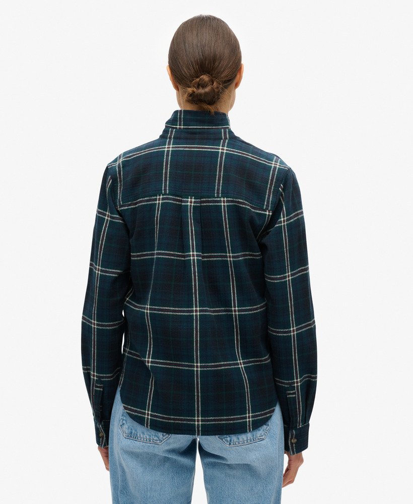 koszula flanelowa w kratkę lumberjack w kolorze granatowo-zielonej kratki