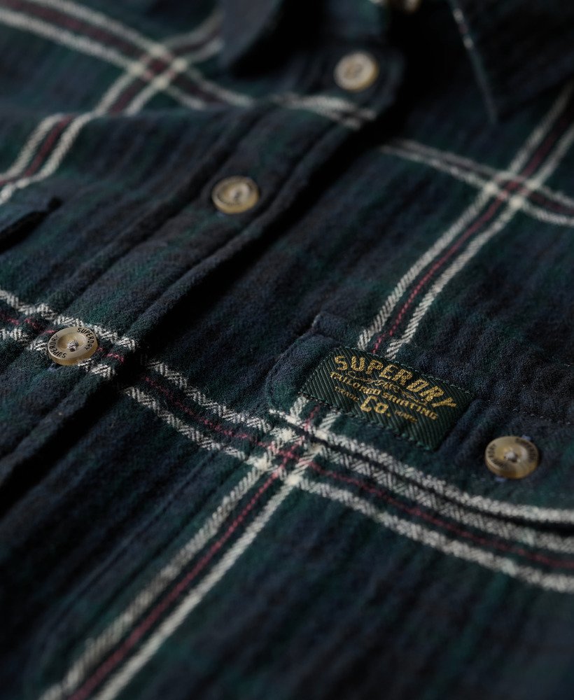 koszula flanelowa w kratkę lumberjack w kolorze granatowo-zielonej kratki