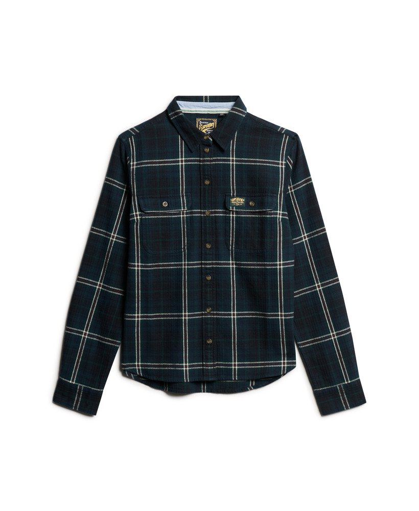 koszula flanelowa w kratkę lumberjack w kolorze granatowo-zielonej kratki