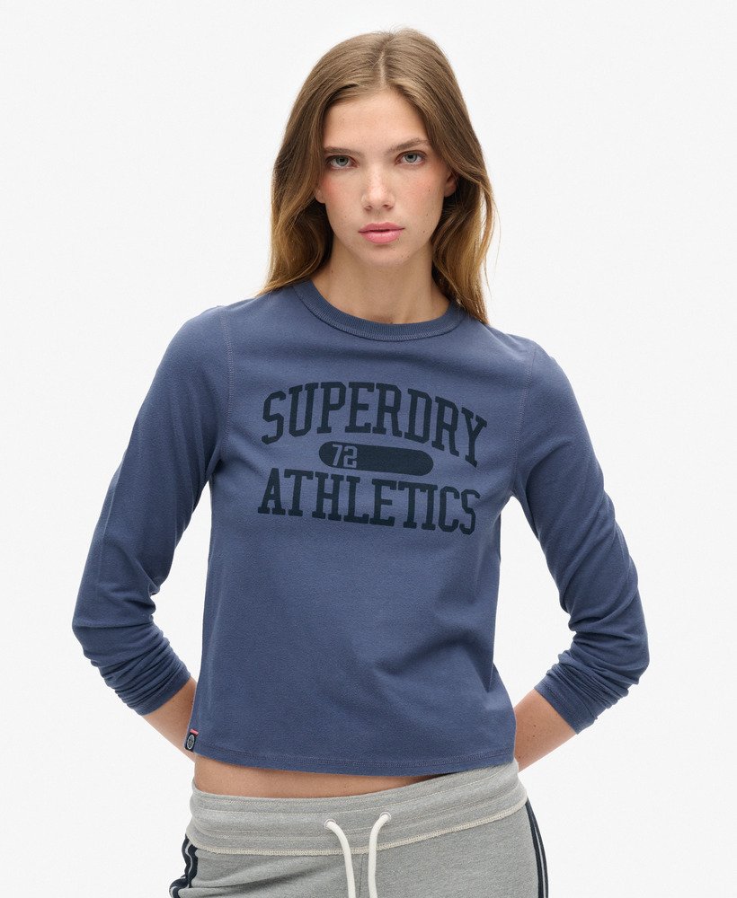 athletic essentials ringer slim long sleeved top w kolorze mariner navy