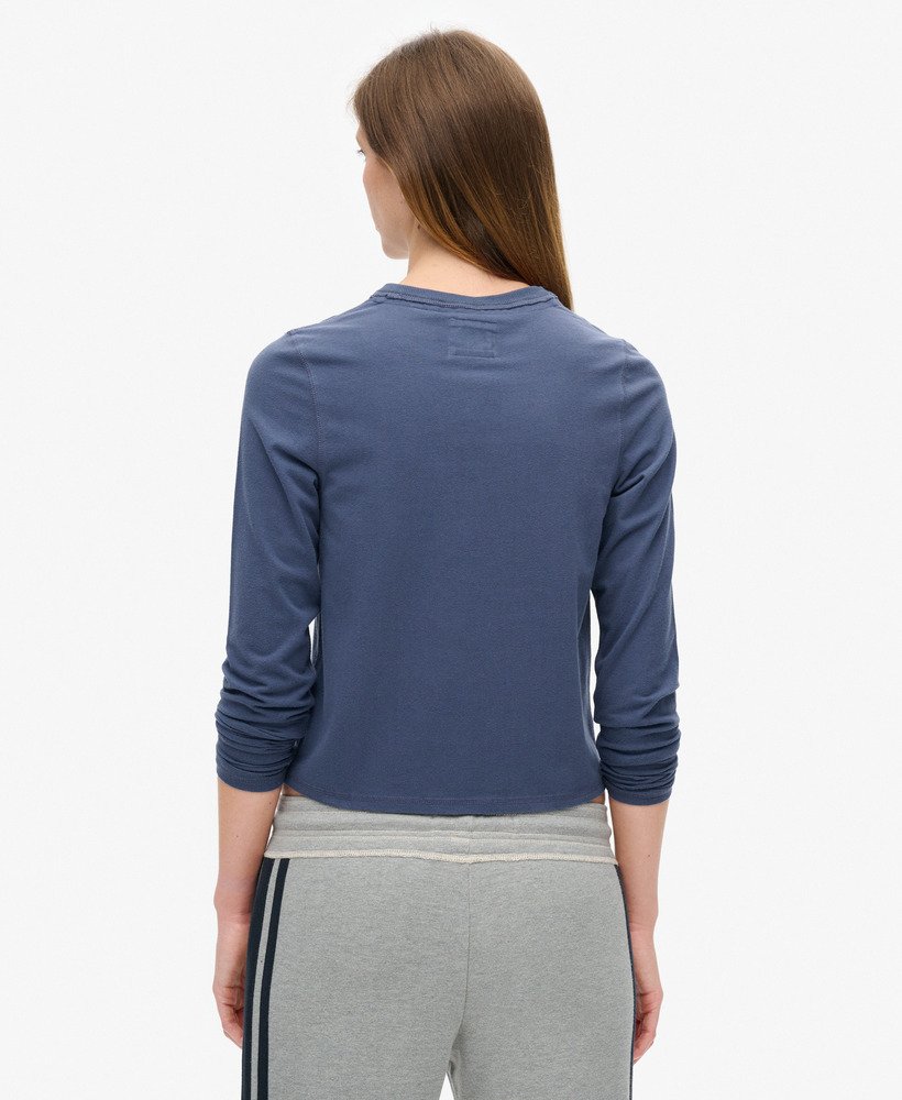 athletic essentials ringer slim long sleeved top w kolorze mariner navy