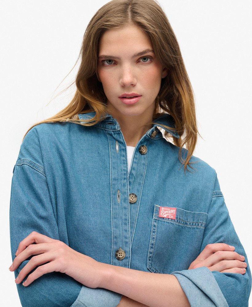 koszula wierzchnia z dżinsu w kolorze vintage blue wash
