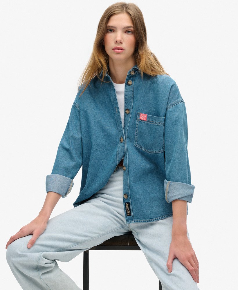 koszula wierzchnia z dżinsu w kolorze vintage blue wash