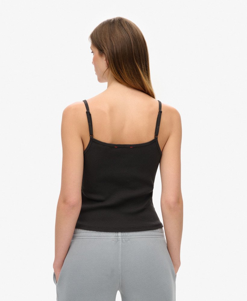 koszulka athletic essentials graphic button cami w kolorze bison black