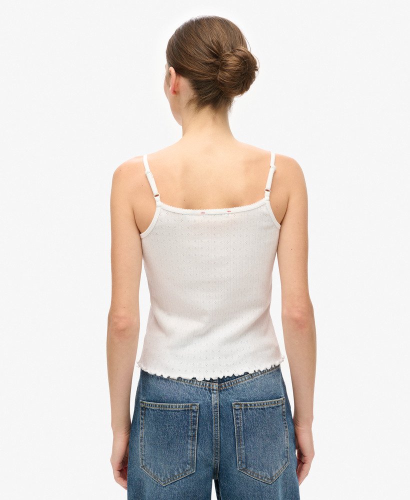 koszulka athletic essentials graphic pointelle cami top w kolorze off white