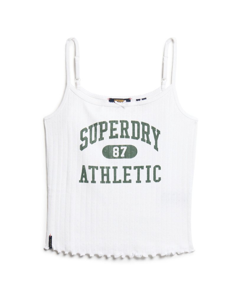 koszulka athletic essentials graphic pointelle cami top w kolorze off white