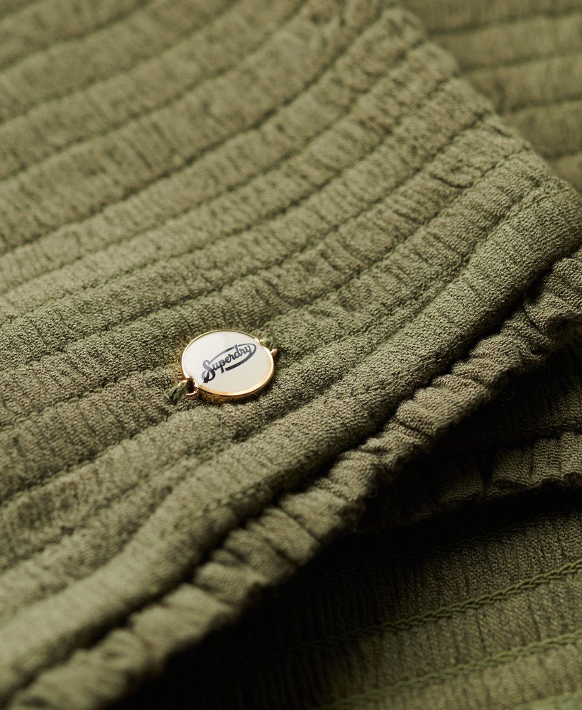 bluzka bandeau z marszczeniami w kolorze spranego khaki