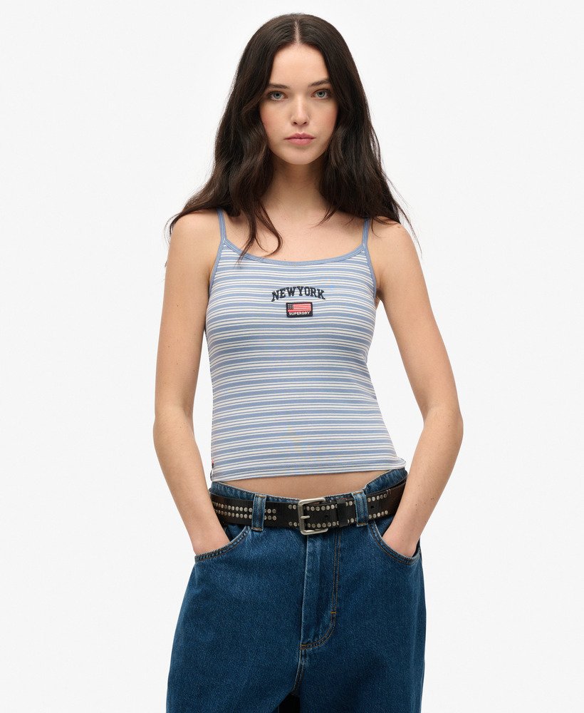 koszulka athletic essentials cami top w kolorze tidal blue stripe