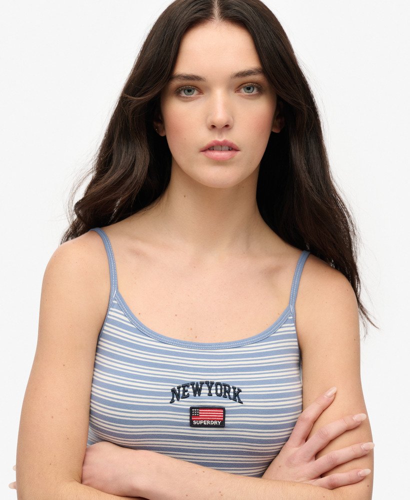 koszulka athletic essentials cami top w kolorze tidal blue stripe