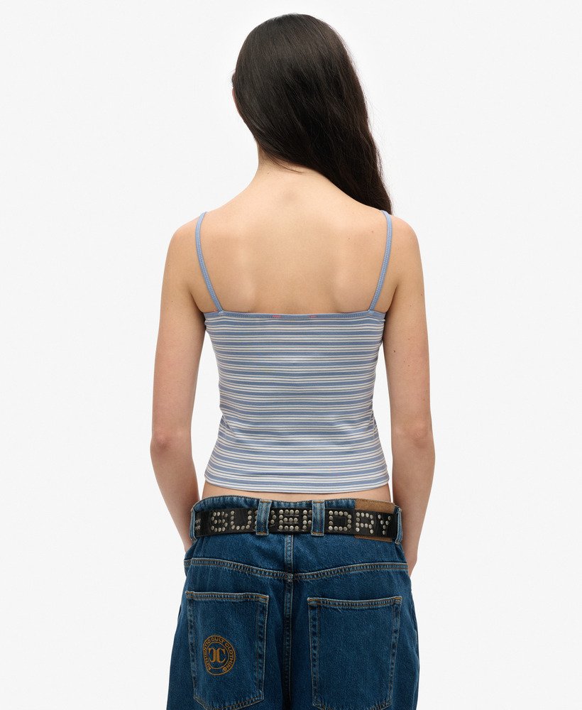 koszulka athletic essentials cami top w kolorze tidal blue stripe