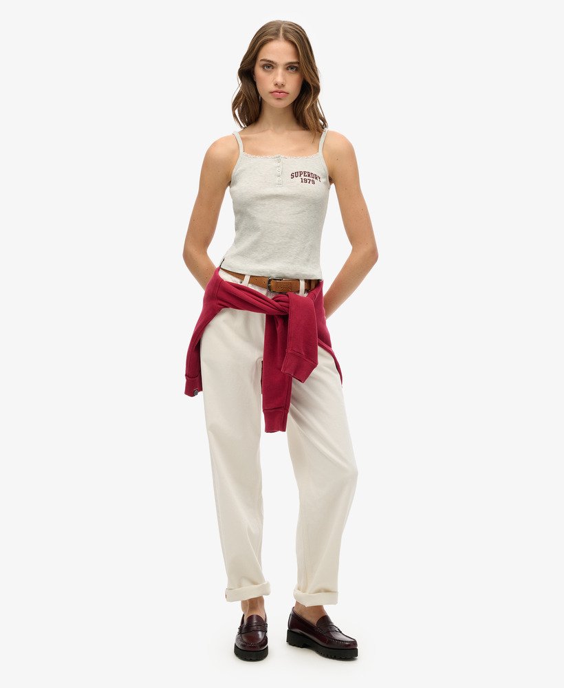 koszulka athletic essentials graphic button cami w kolorze iced grey marl