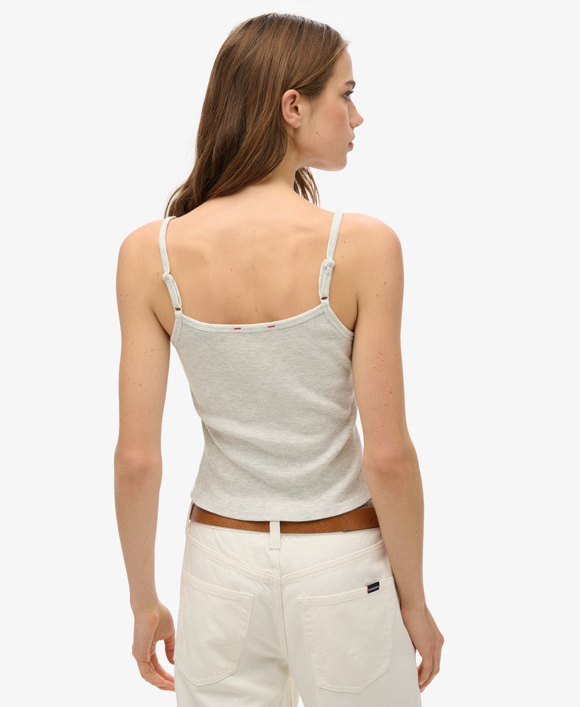 koszulka athletic essentials graphic button cami w kolorze iced grey marl