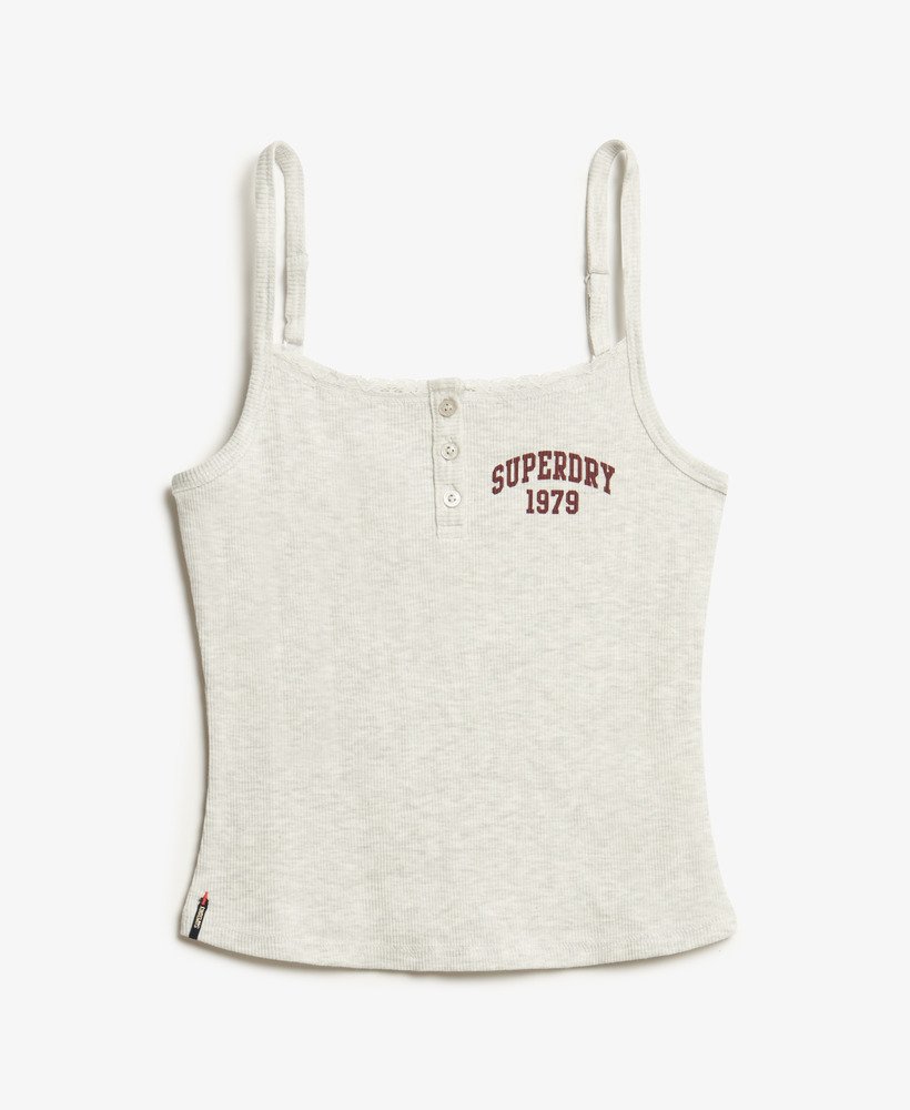 koszulka athletic essentials graphic button cami w kolorze iced grey marl
