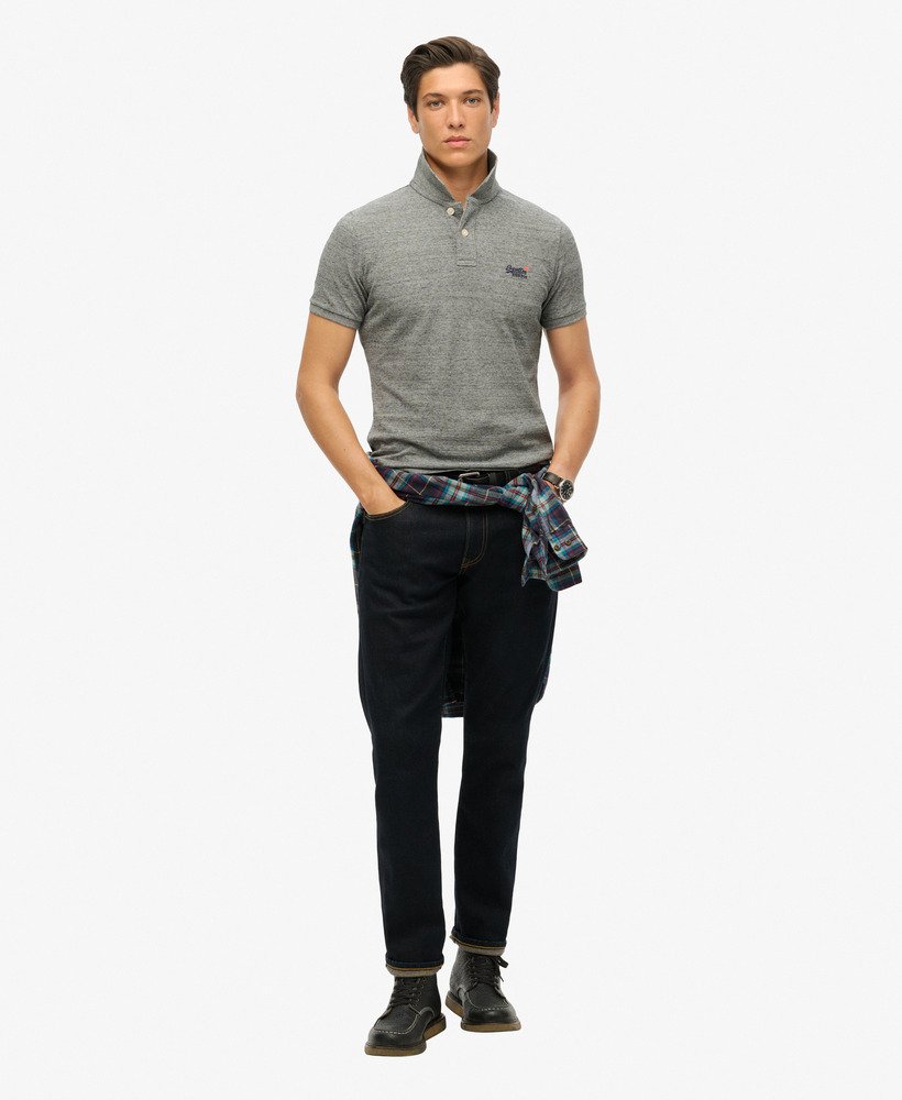 koszulka polo z bawełny organicznej essential classic fit pique w kolorze flint steel grit