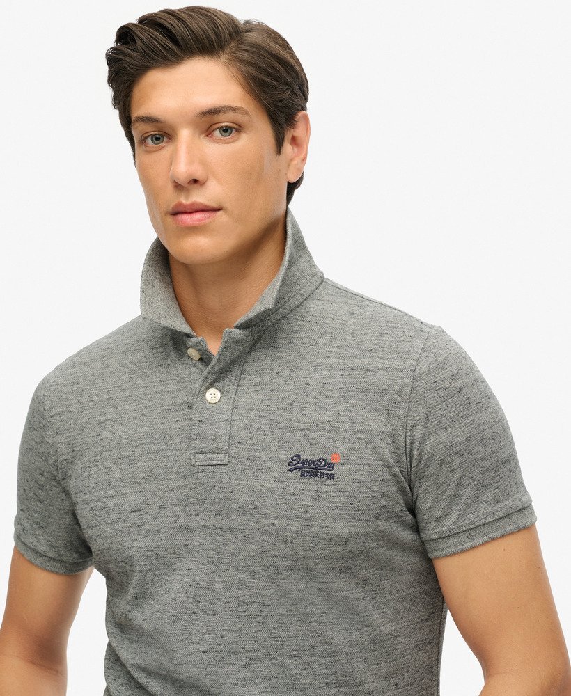 koszulka polo z bawełny organicznej essential classic fit pique w kolorze flint steel grit