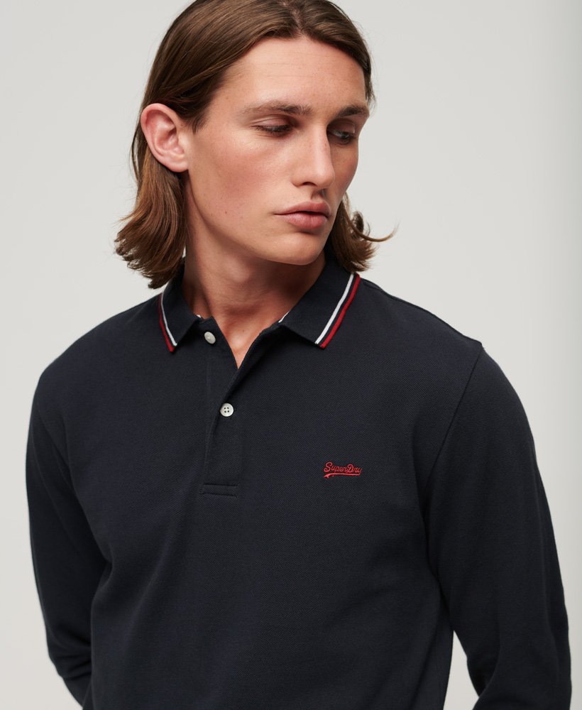 koszulka polo z długim rękawem w stylu vintage z frędzlami w kolorze natural