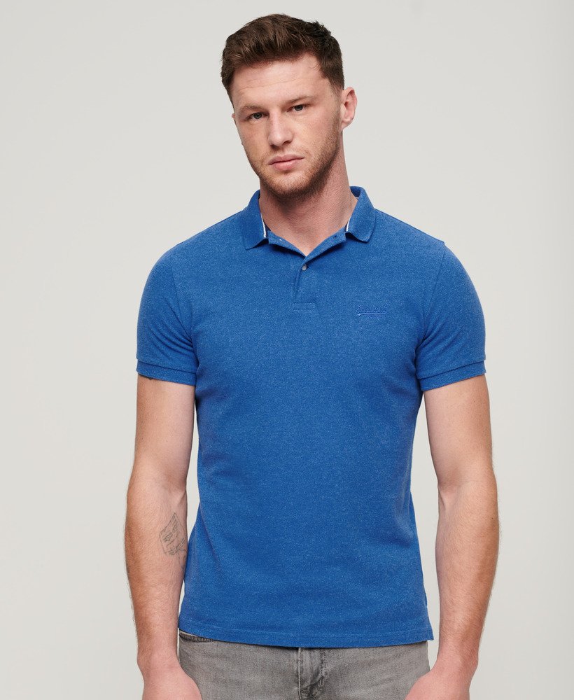klasyczna koszulka polo pique w kolorze varsity blue marl
