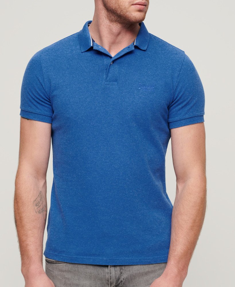 klasyczna koszulka polo pique w kolorze varsity blue marl
