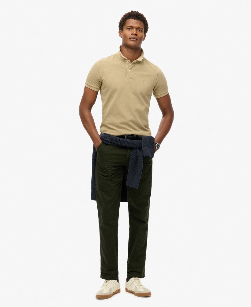 zniszczona koszulka polo w kolorze canyon sand brown
