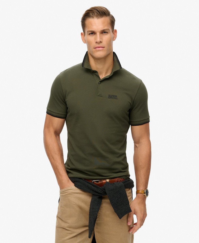 koszulka polo z podwyższonym stanem w kolorze army khaki