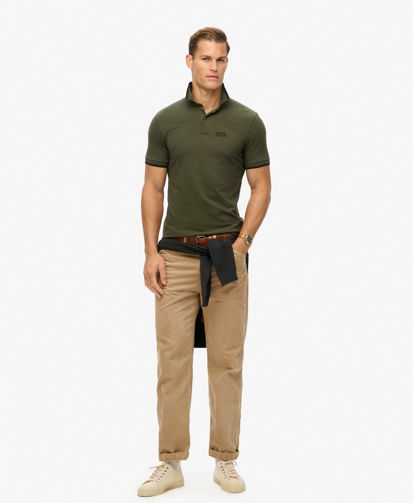 koszulka polo z podwyższonym stanem w kolorze army khaki