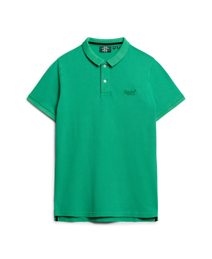 zniszczona koszulka polo w kolorze retro green