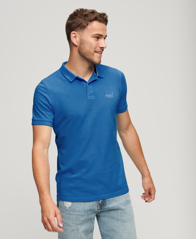 zniszczona koszulka polo w kolorze monaco blue
