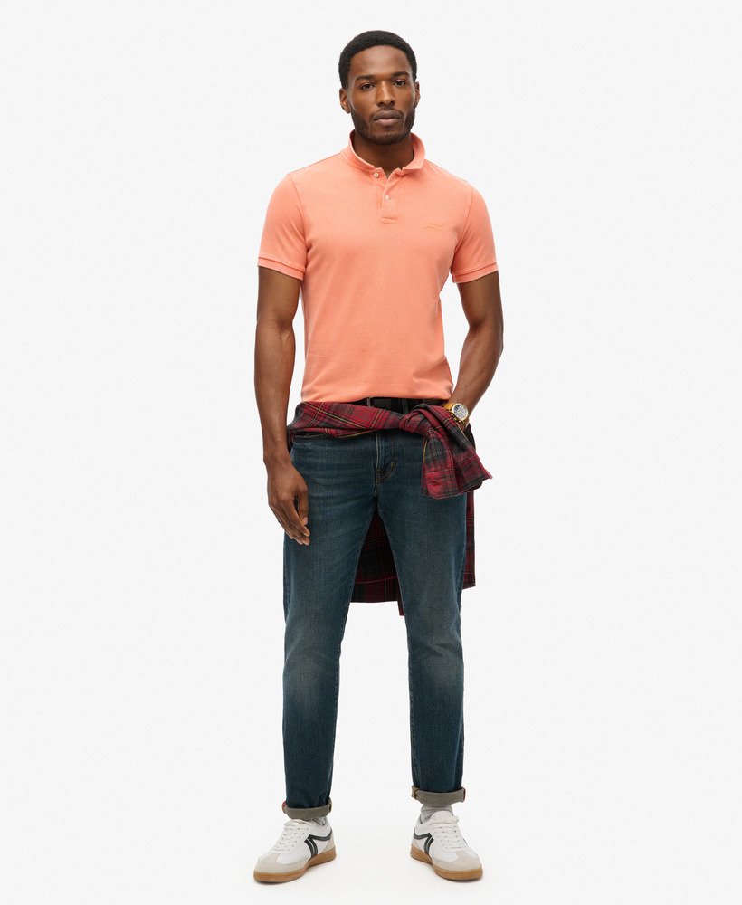 zniszczona koszulka polo w kolorze sunburst coral