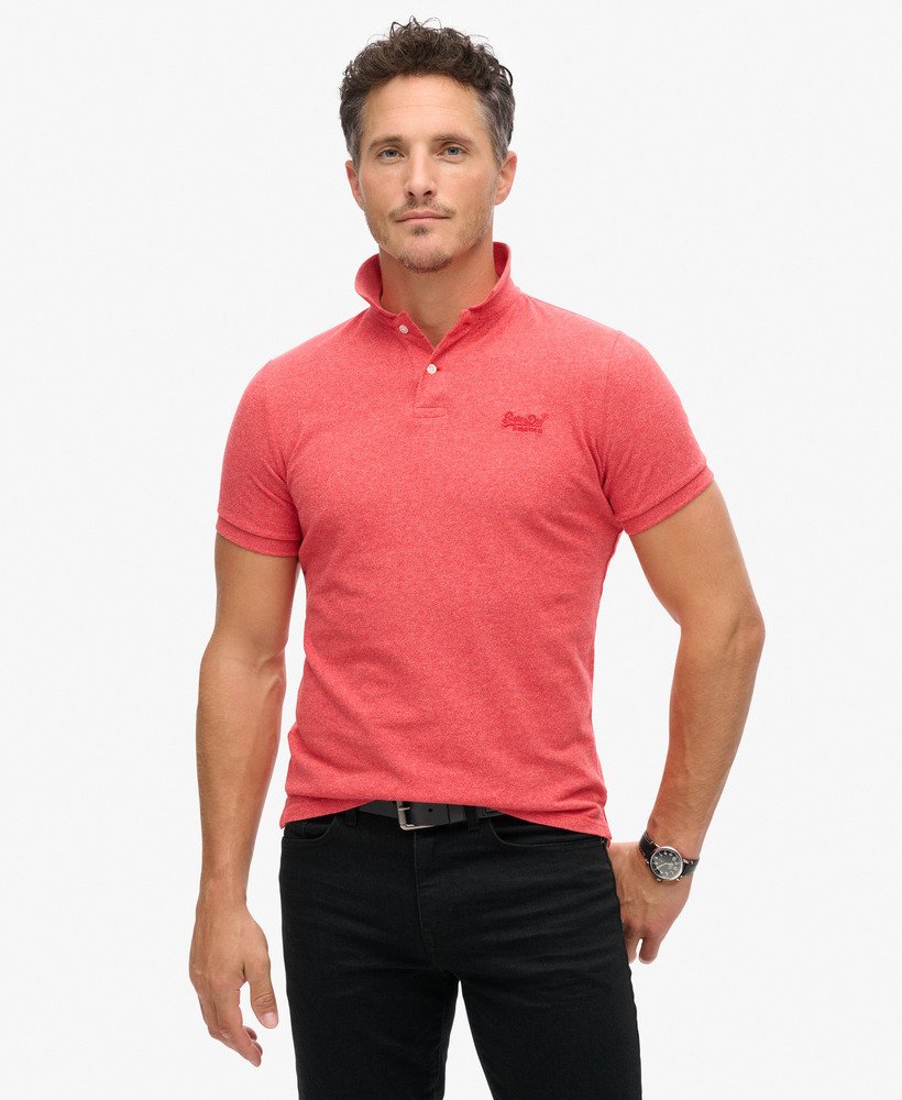 klasyczna koszulka polo pique w kolorze hibiskusowo-czerwonym