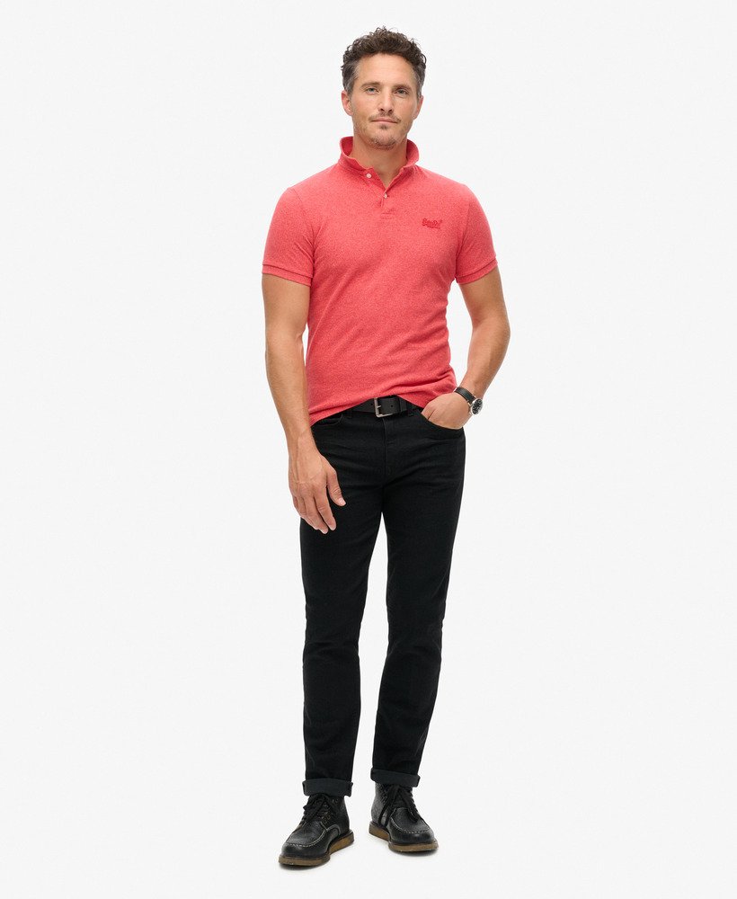 klasyczna koszulka polo pique w kolorze hibiskusowo-czerwonym