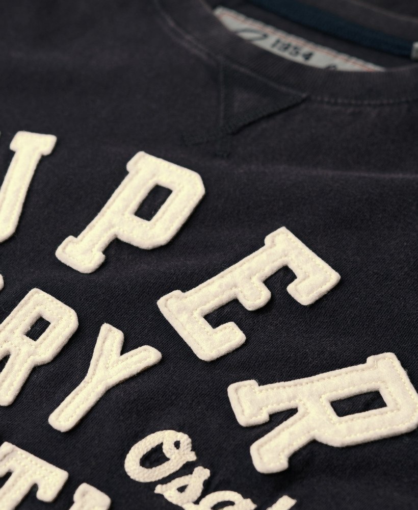 bluzka sportowa z długim rękawem w stylu vintage w kolorze granatowym eclipse