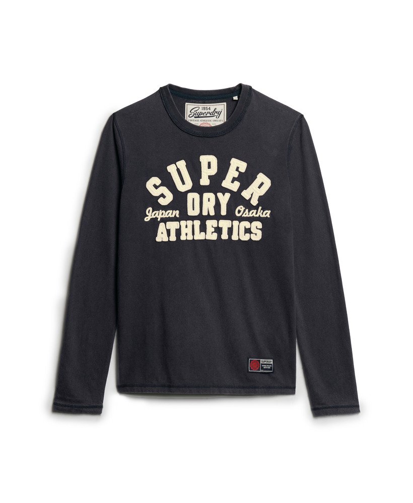 bluzka sportowa z długim rękawem w stylu vintage w kolorze granatowym eclipse