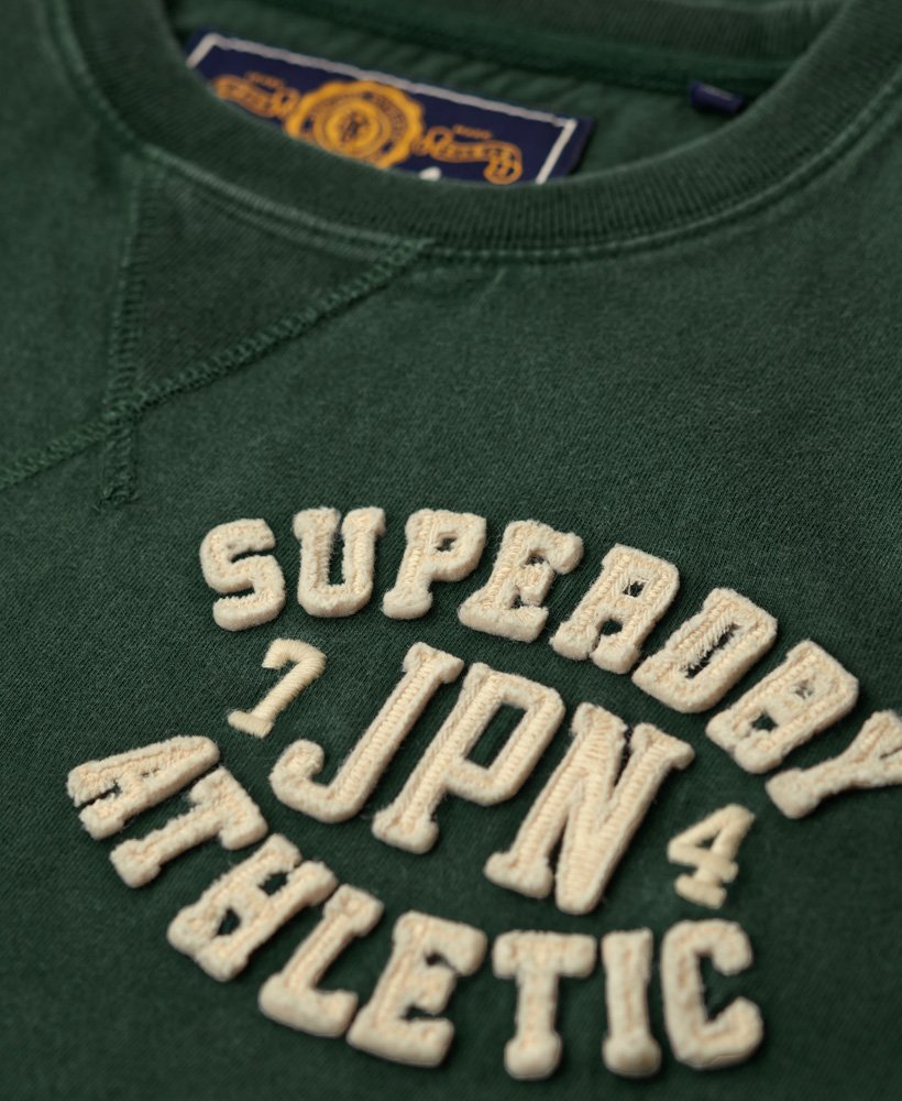 bluzka sportowa z długim rękawem w stylu vintage w kolorze emaliowanej zieleni