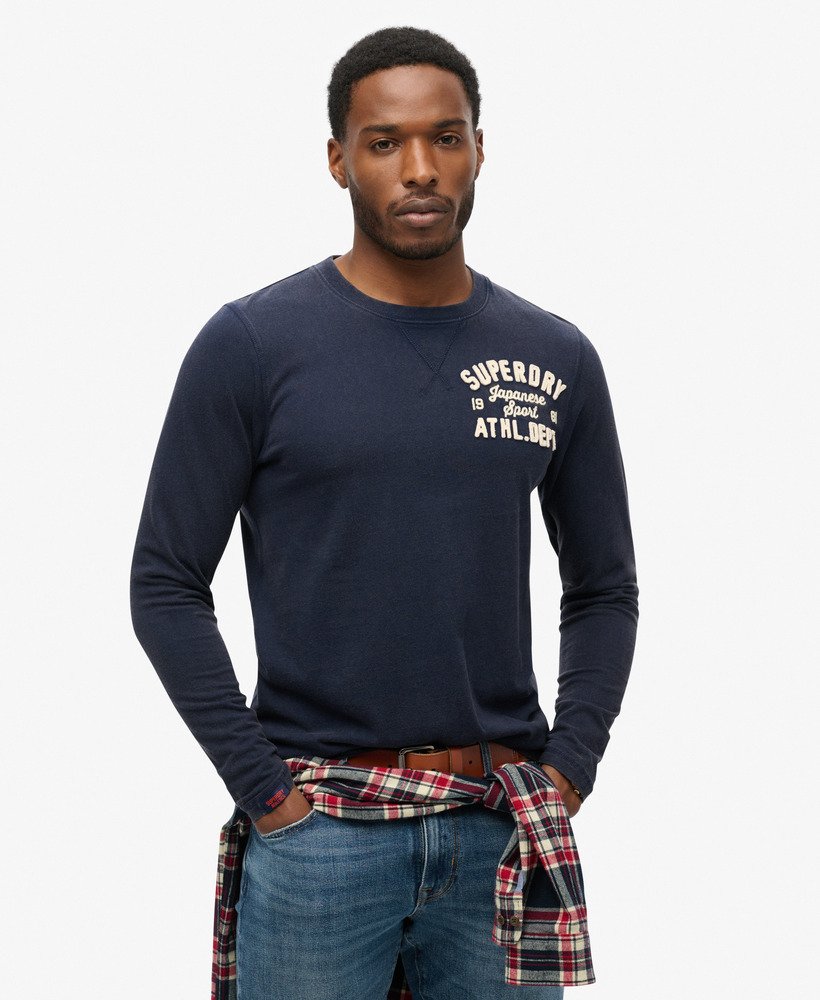 klasyczny sportowy top z długim rękawem w kolorze rich navy