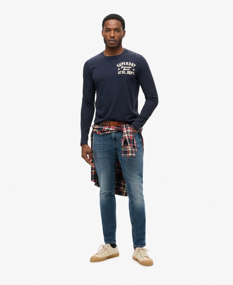 klasyczny sportowy top z długim rękawem w kolorze rich navy