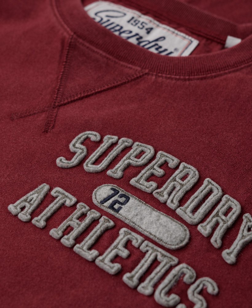 bluzka sportowa z długim rękawem w stylu vintage w kolorze bordowym