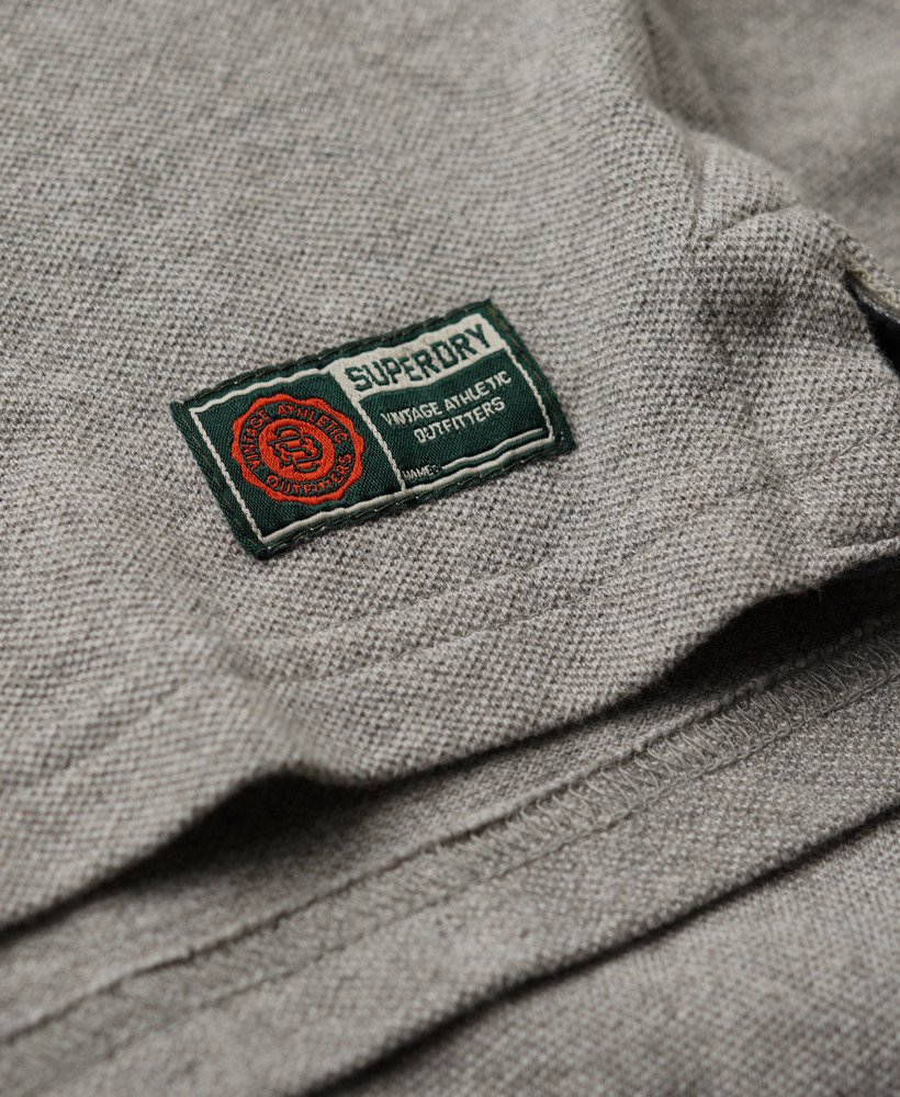 koszulka polo w stylu vintage w kolorze jasnoszarym melanżowym