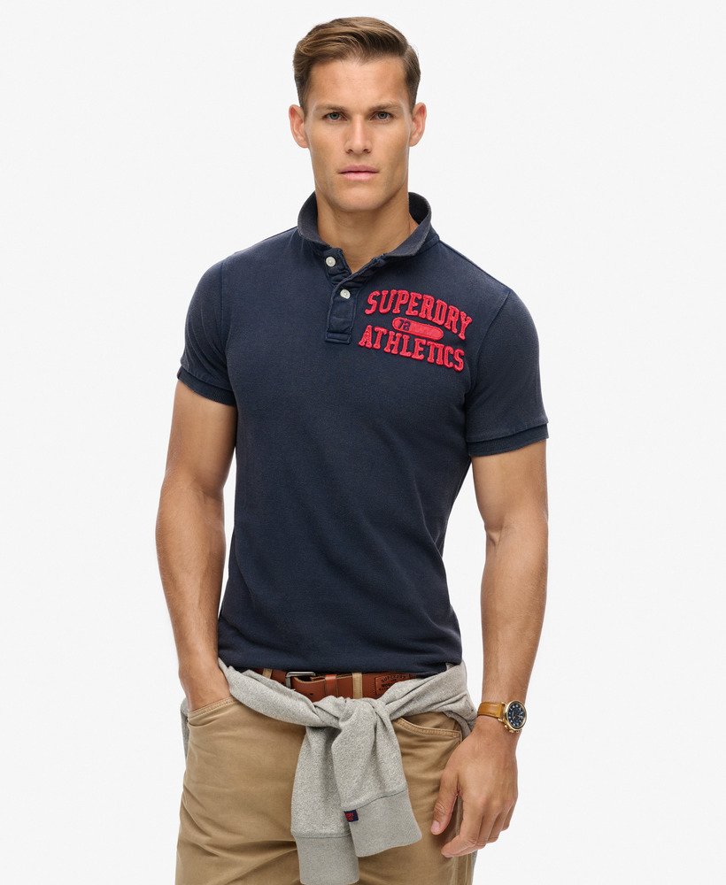 koszulka polo w stylu vintage w kolorze rich navy