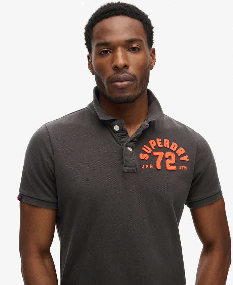 koszulka polo w stylu vintage w kolorze spranej czerni