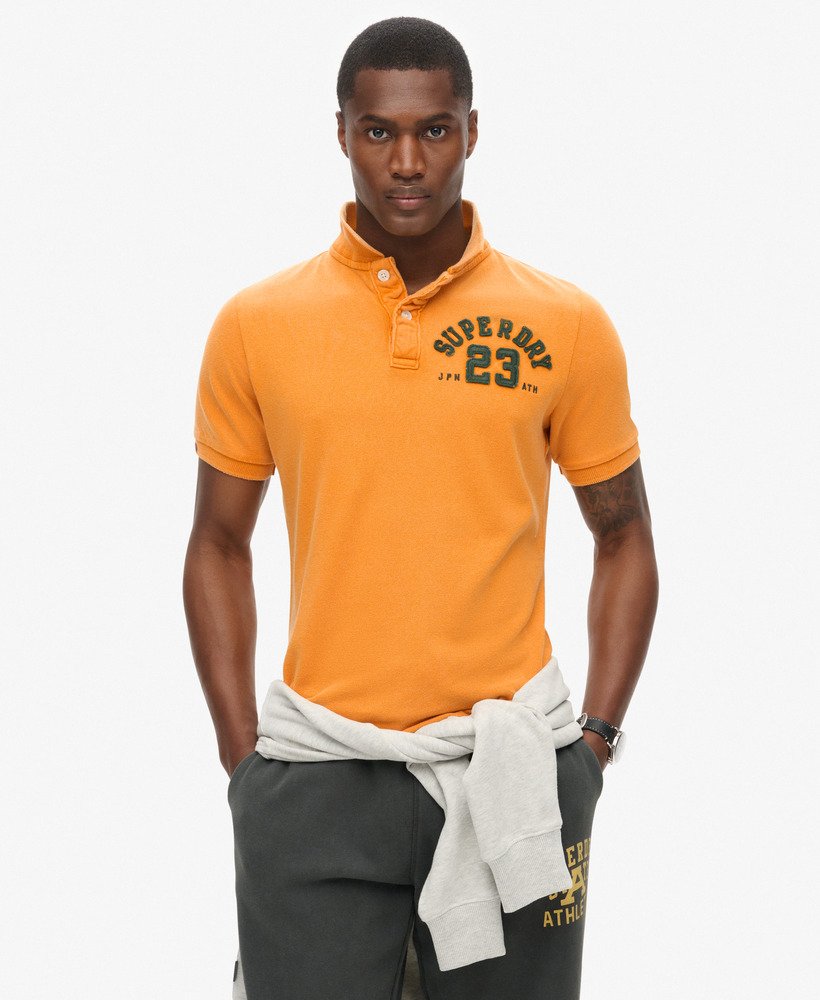 koszulka polo w stylu vintage w kolorze track gold