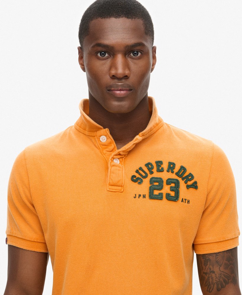 koszulka polo w stylu vintage w kolorze track gold