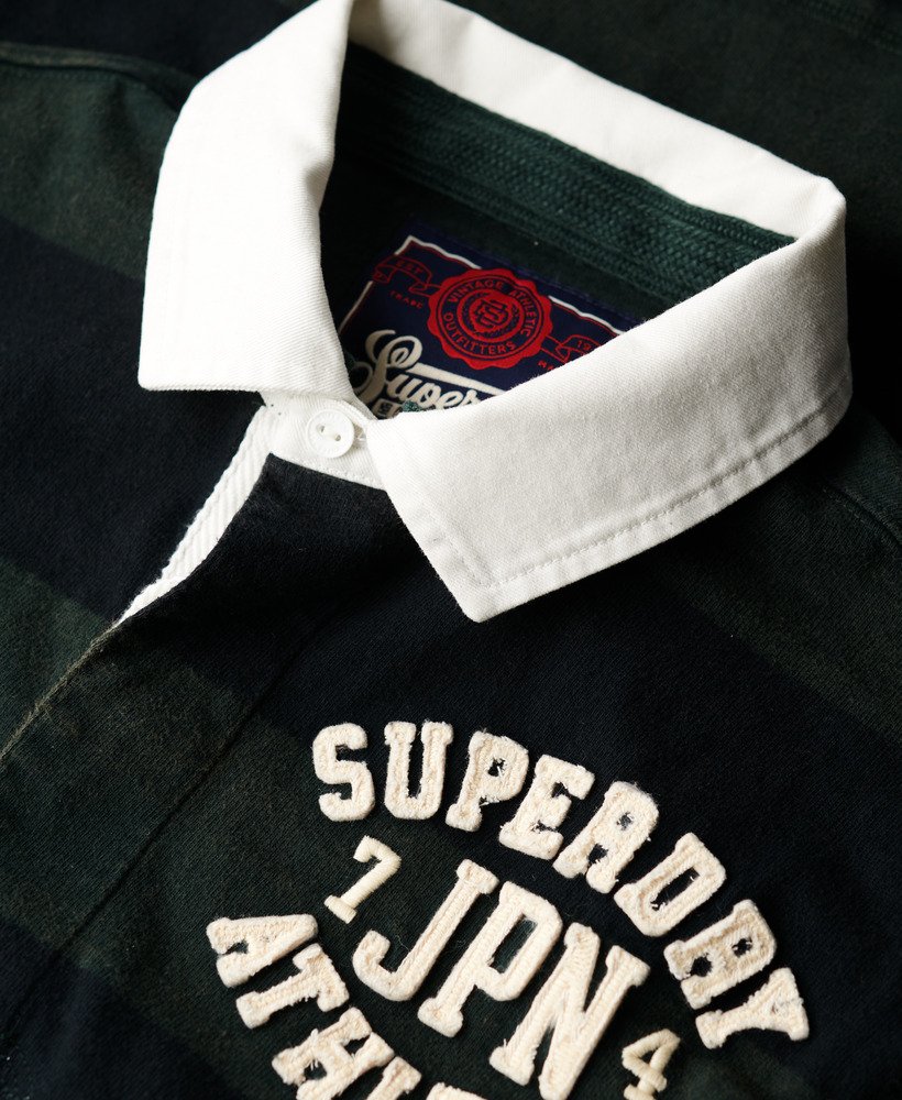 bluzka sportowa do rugby w kolorze ciemnozielonymspranym czarnym