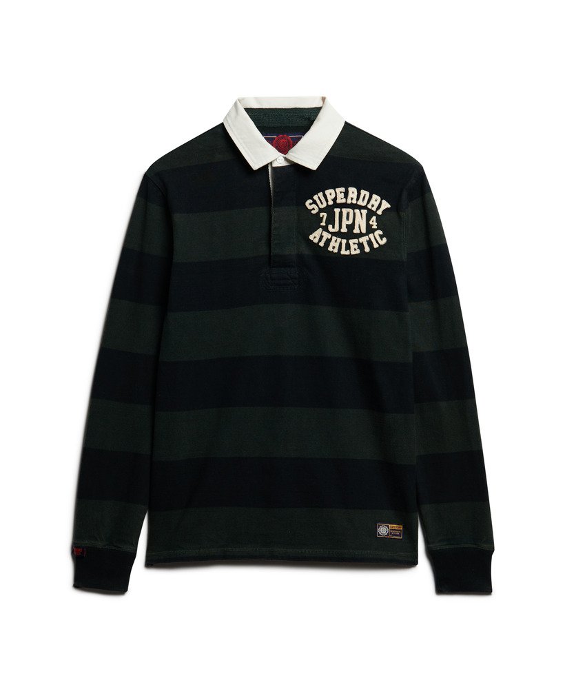 bluzka sportowa do rugby w kolorze ciemnozielonymspranym czarnym