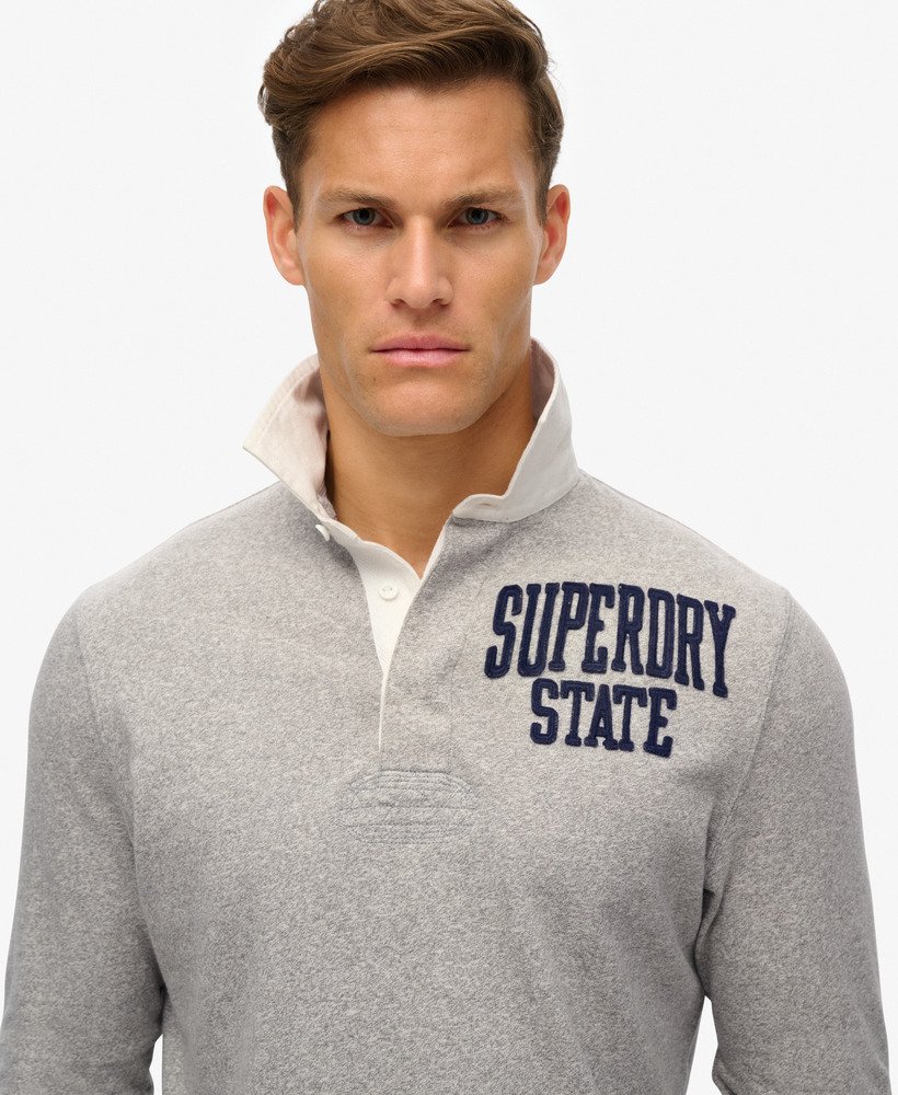 bluza sportowa do rugby w kolorze vintage w kolorze jasnoszarym melanżowym