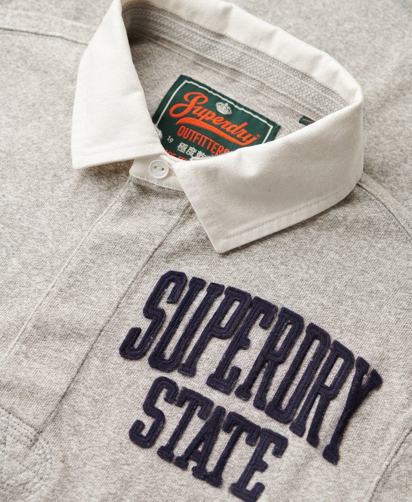 bluza sportowa do rugby w kolorze vintage w kolorze jasnoszarym melanżowym