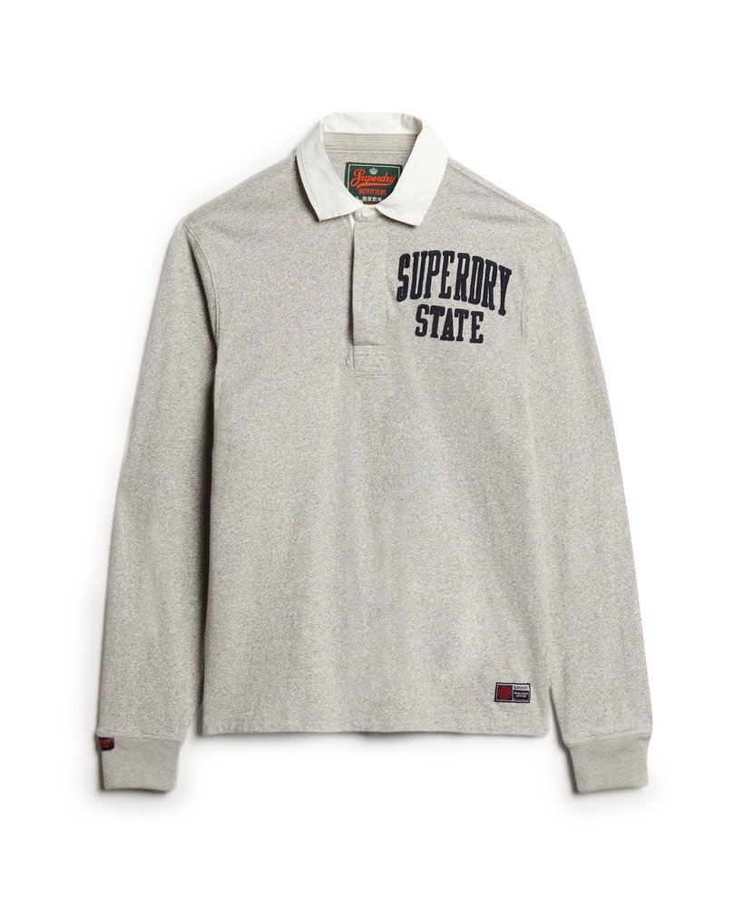 bluza sportowa do rugby w kolorze vintage w kolorze jasnoszarym melanżowym